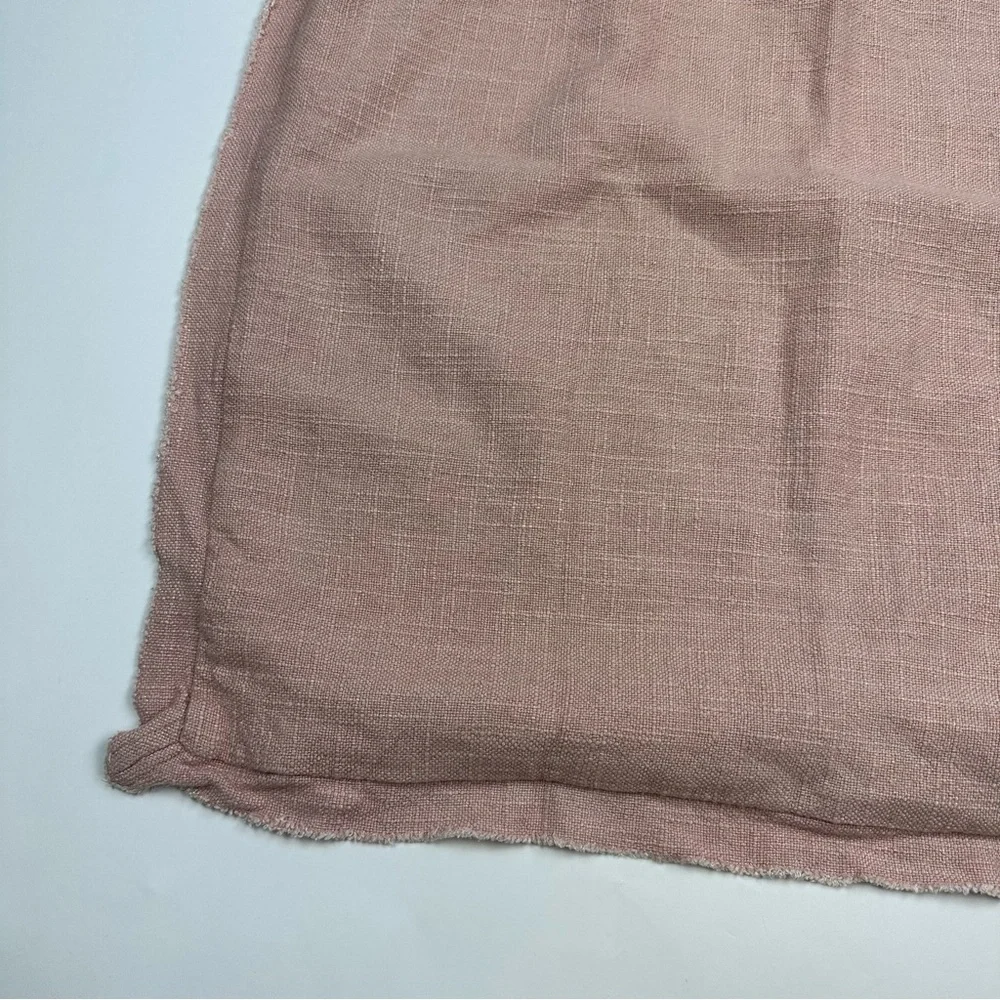 Anthropologie Dusty Pink Washed Linen Blend Euro Pillow Sham